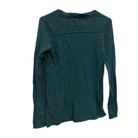 Vintage Old Navy Women Y2K Sweater Size Medium Wool Blend Teal Blue Preppy Vneck - Picture 4 of 7